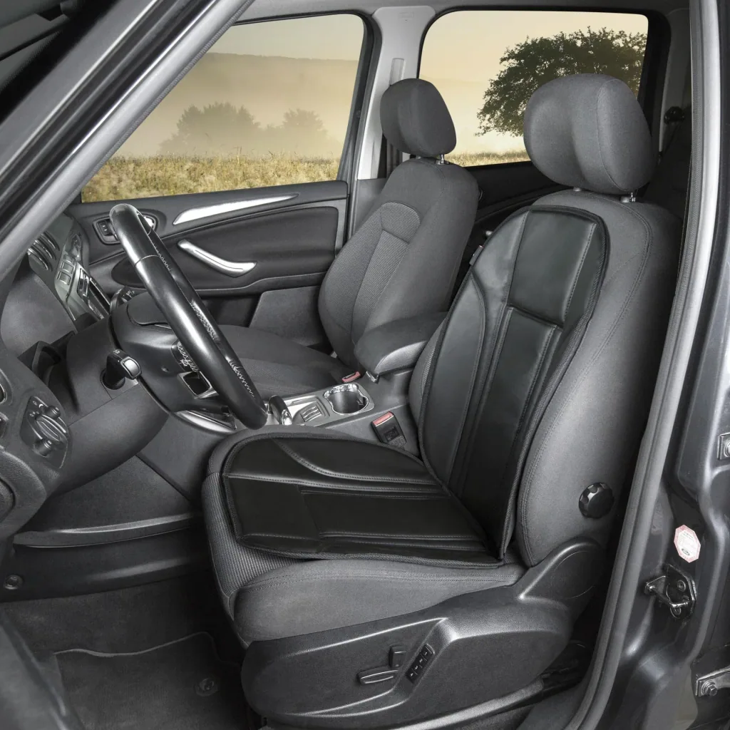Car seat cover Ravenna, car seat cover made of black imitation leather